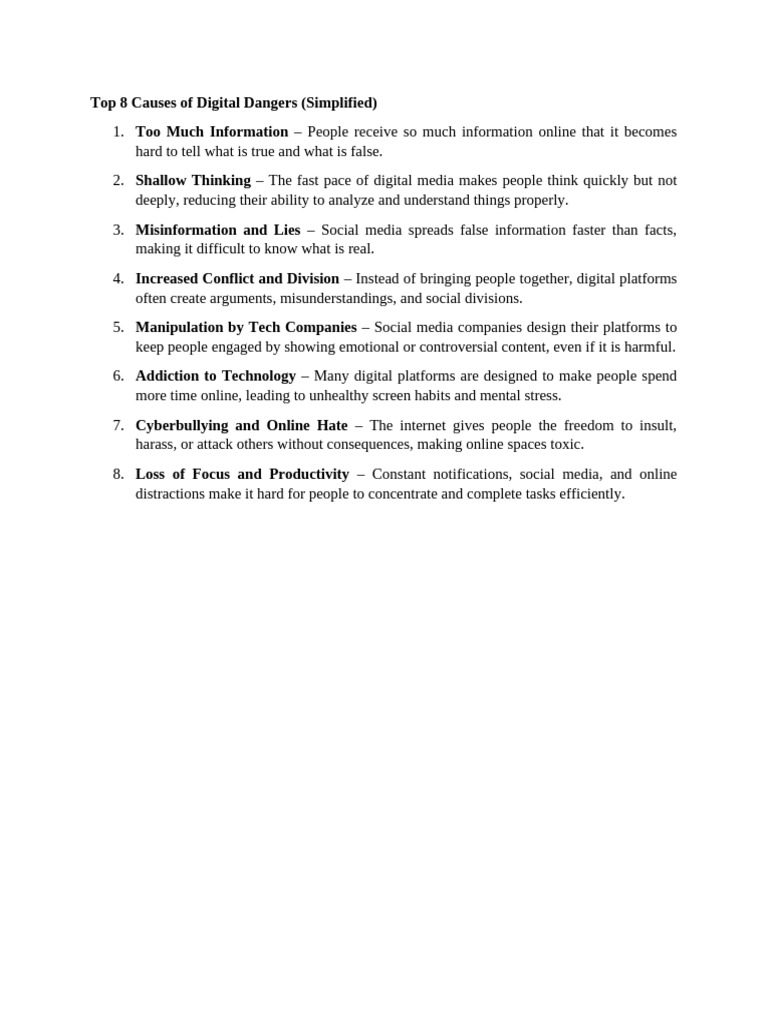 Top 8 Digital Dangers Explained | PDF