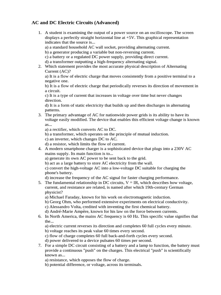 Understanding AC and DC Circuits | PDF | Alternating Current | Direct ...