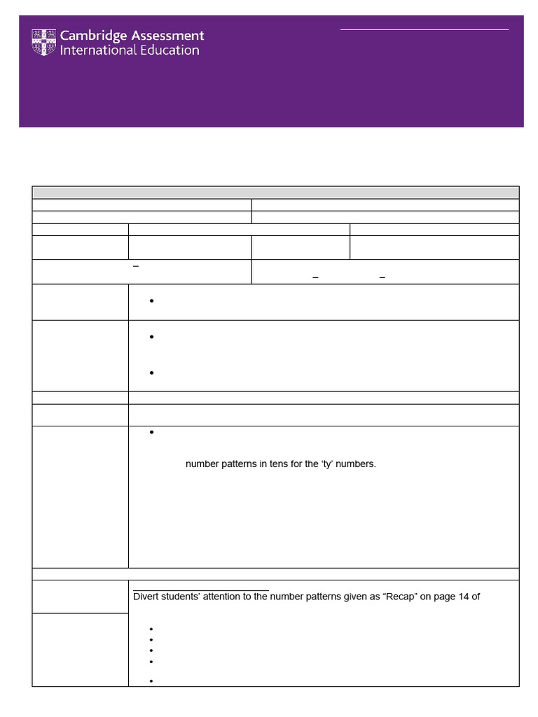 Grade 2 Number Patterns Lesson Plan | PDF | Lesson Plan | Procedural ...