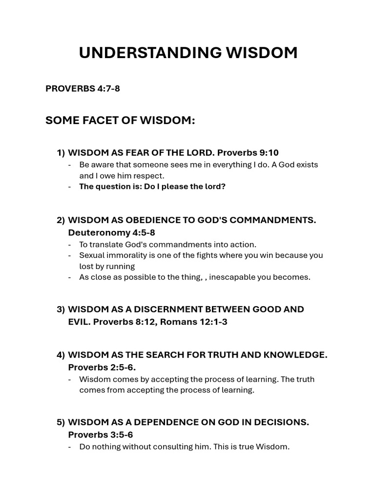 Exploring Biblical Wisdom Concepts | PDF