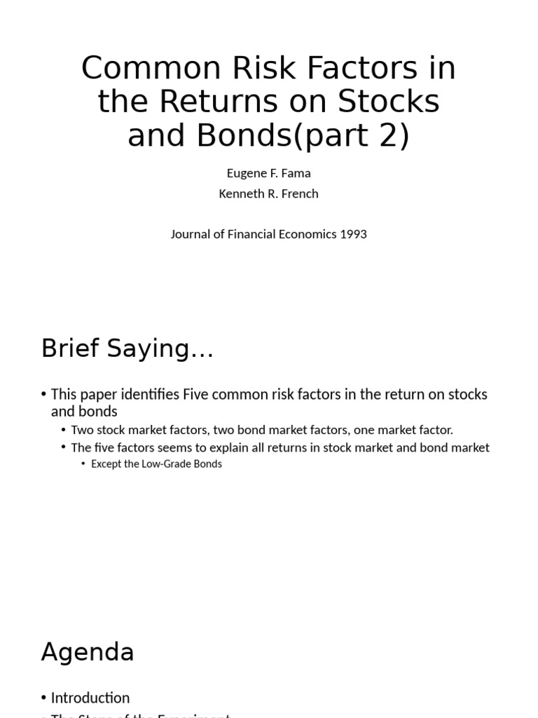 Common Risk Factors in The Returns On Stocks | PDF | Statistical ...
