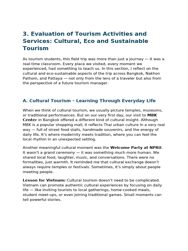 Cultural and Sustainable Tourism Insights | PDF | Waste | Tourism