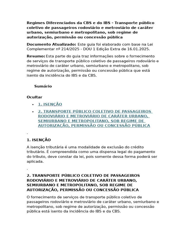 Regimes Diferenciados Da CBS e Do IBS - Transportes | PDF ...