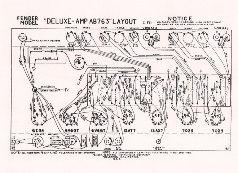 Fender Deluxe Ab763 Layout | PDF