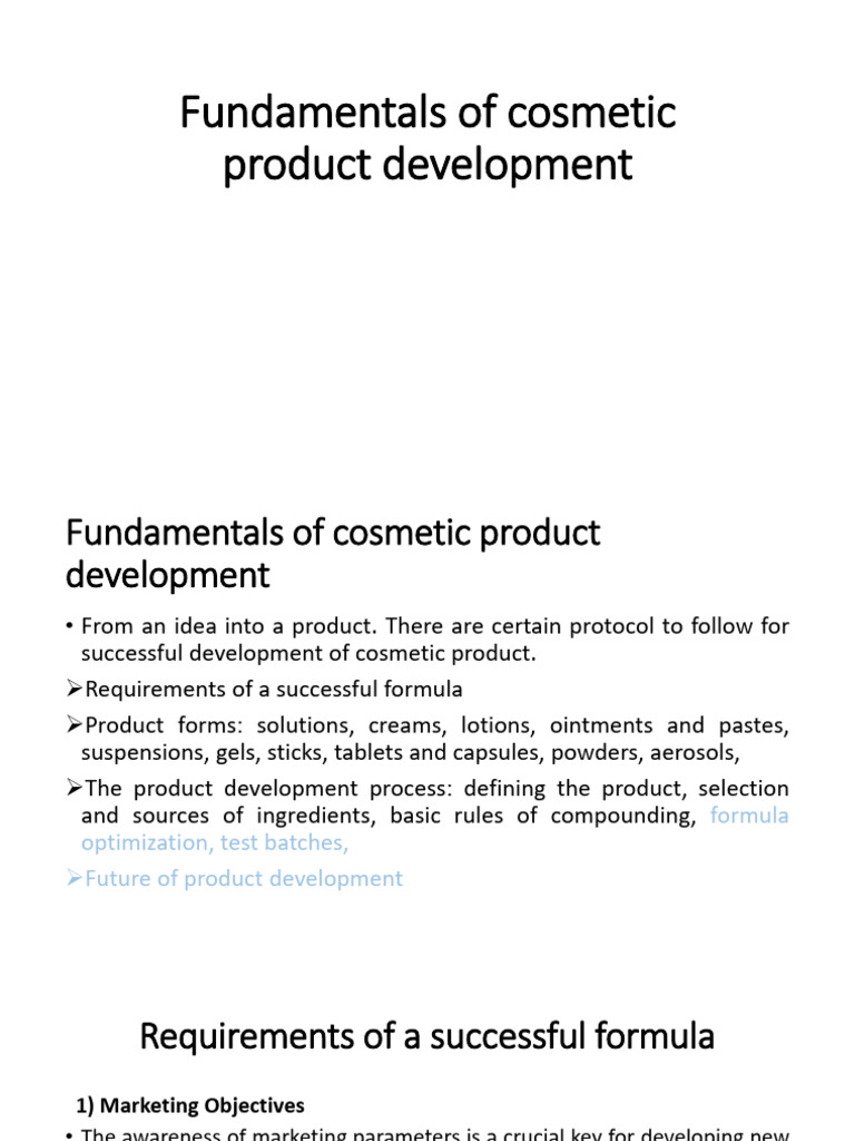 Cosmetic Product Development Essentials | PDF | Emulsion | Topical ...