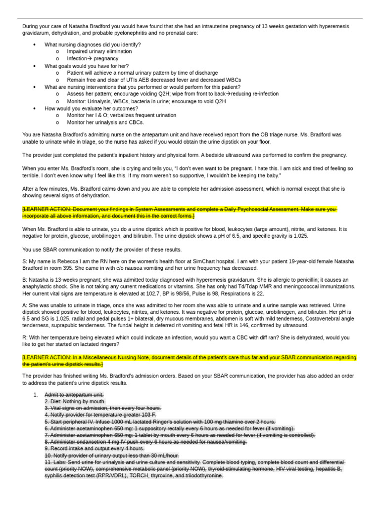 SimChart Bradford Natasha | PDF | Intravenous Therapy | Medical Specialties