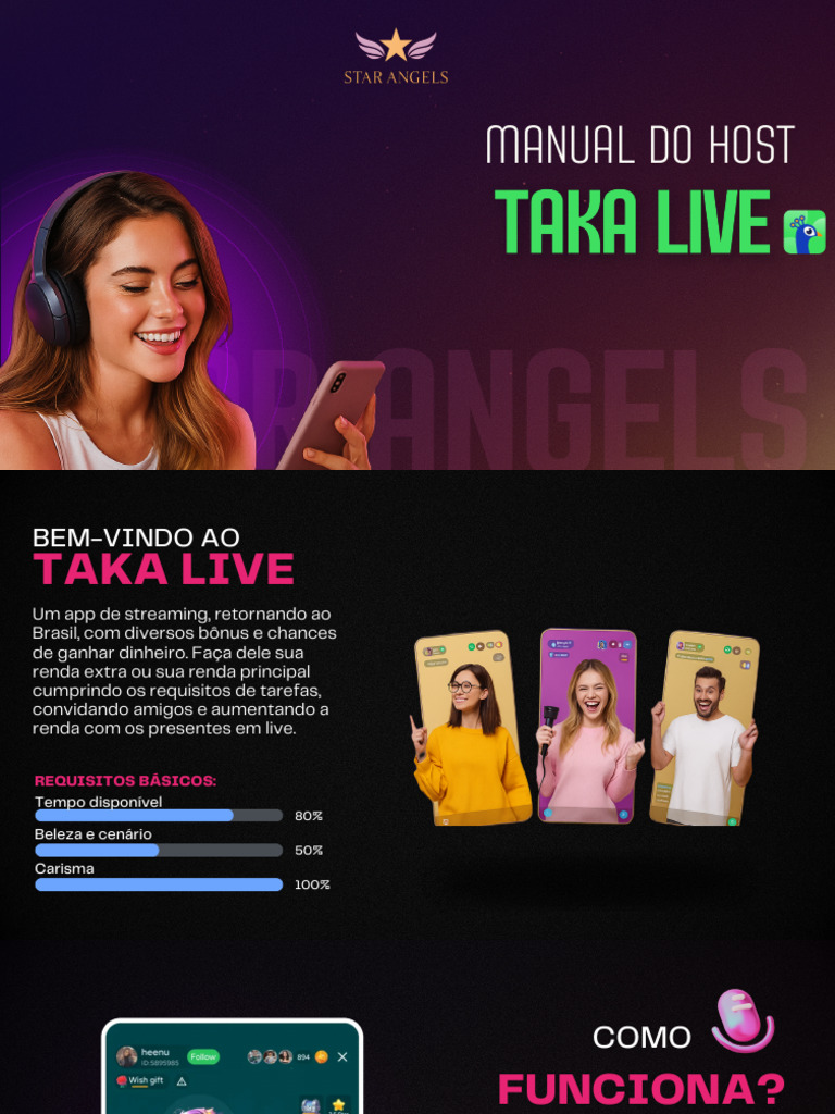 Guia do Host para Taka Live | PDF | Aplicativo para celular