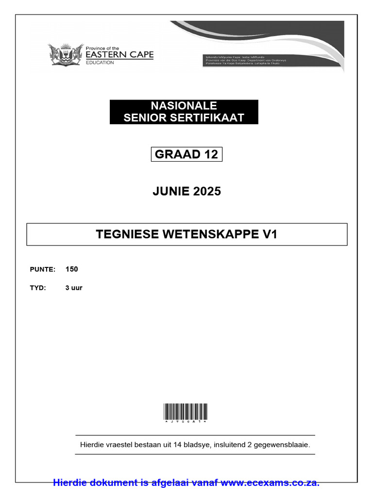 Tech Sciences P1 GR12 QP JCT 2025 AFR D - Watermark | PDF