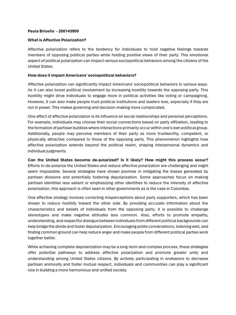 Understanding Affective Polarization | PDF | Affect (Psychology) | Empathy