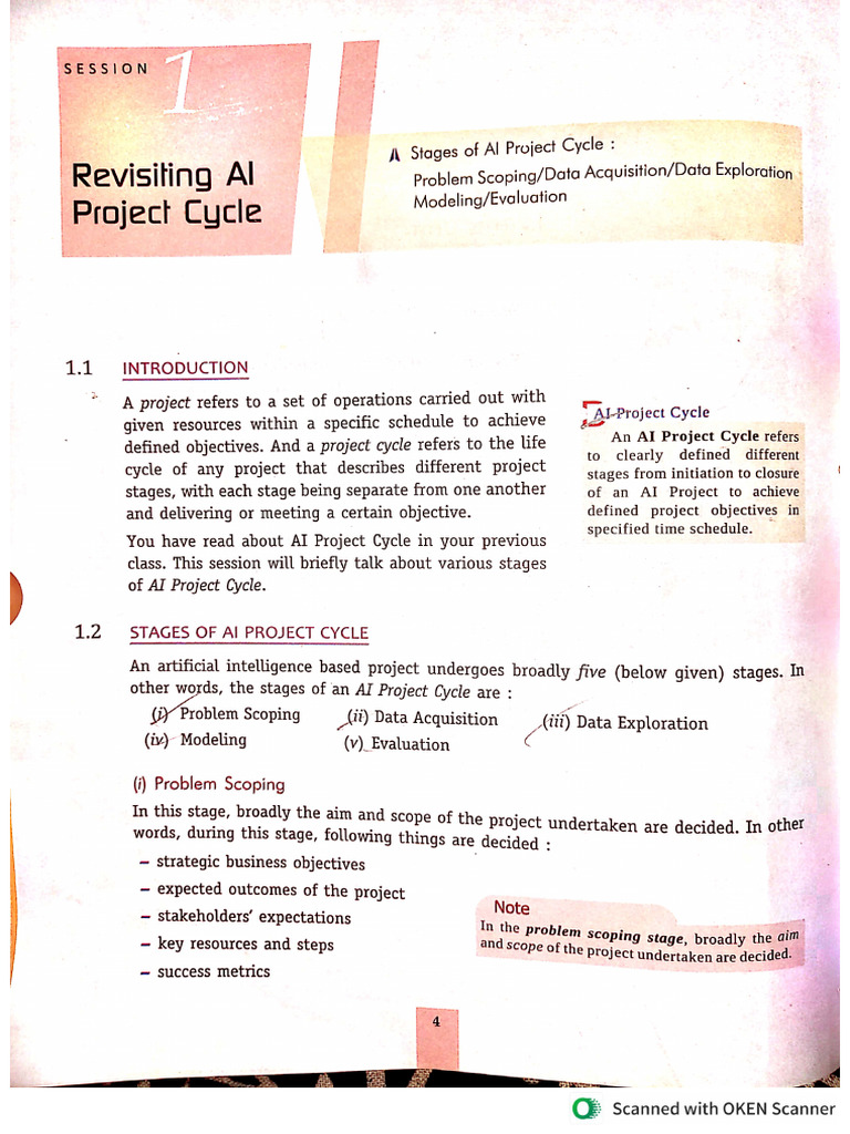 PART B Unit 1 Revisiting AI Project Cycle.... | PDF
