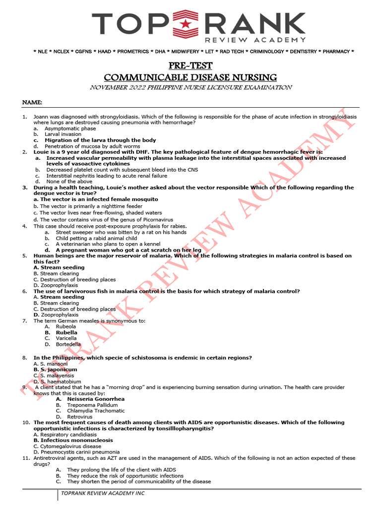 Pretest CDN | PDF | Pneumonia | Public Health