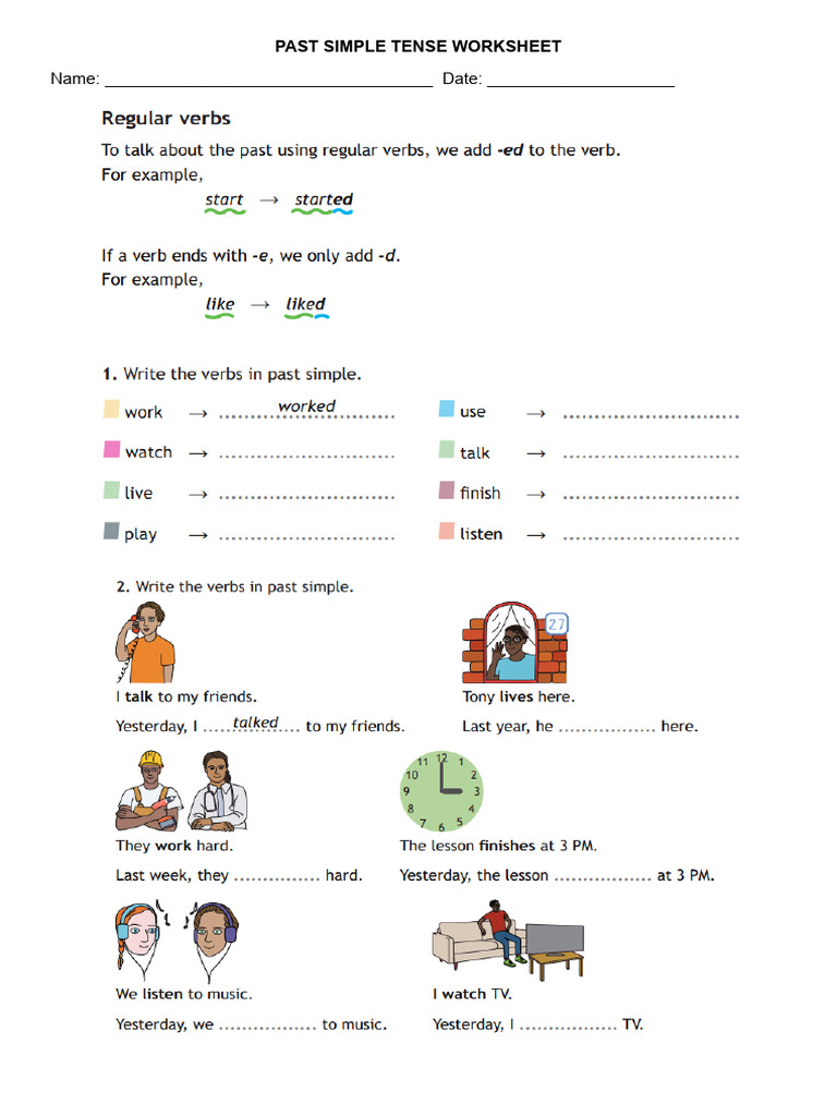 Past Simple Tense Worksheet | PDF