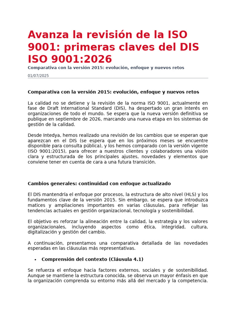 Avanza La Revisión de La ISO 9001 | PDF | Liderazgo