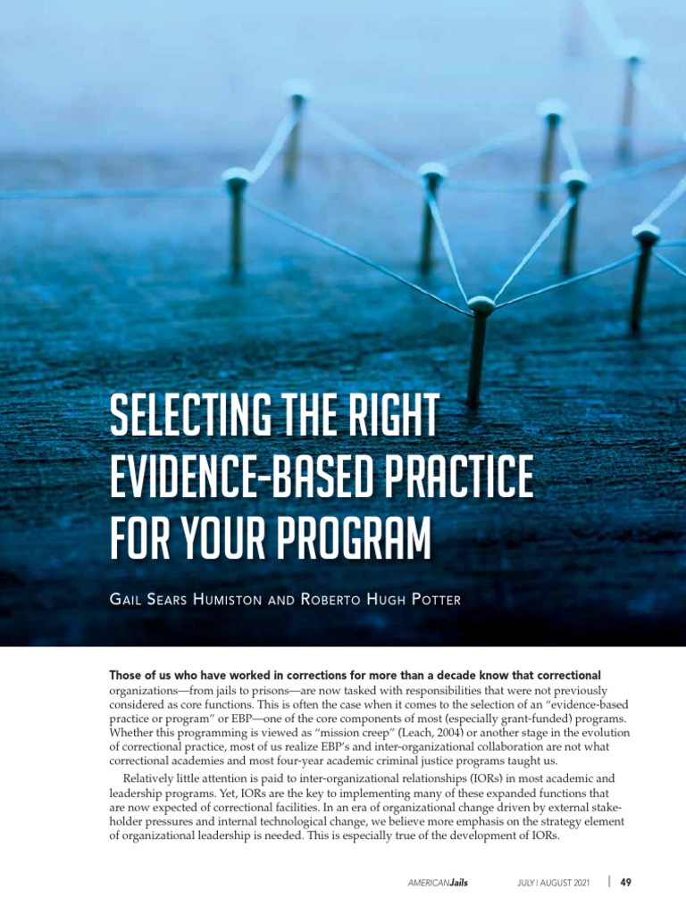 Selecting Evidence-Based Practices in Corrections | PDF | Motivation ...