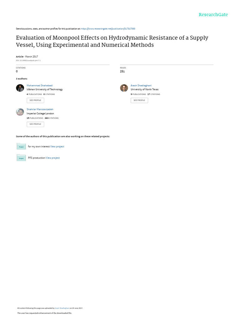 Moonpool Impact on Vessel Resistance | PDF | Reynolds Number | Drag ...