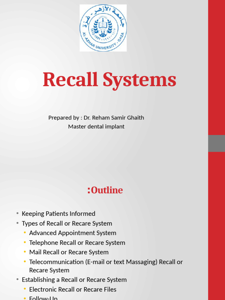Effective Dental Recall Systems Guide | PDF | Dental Implant ...