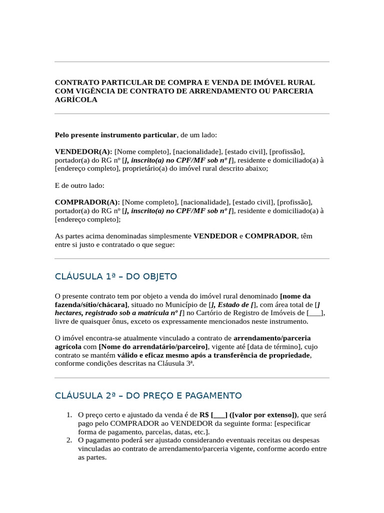 ), Inscrito (A) No CPF/MF Sob Nº (: Cláusula 1 - Do Objeto | PDF | Leasing
