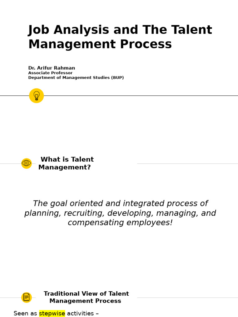 Talent Management and Job Analysis Guide | PDF | Talent Management ...