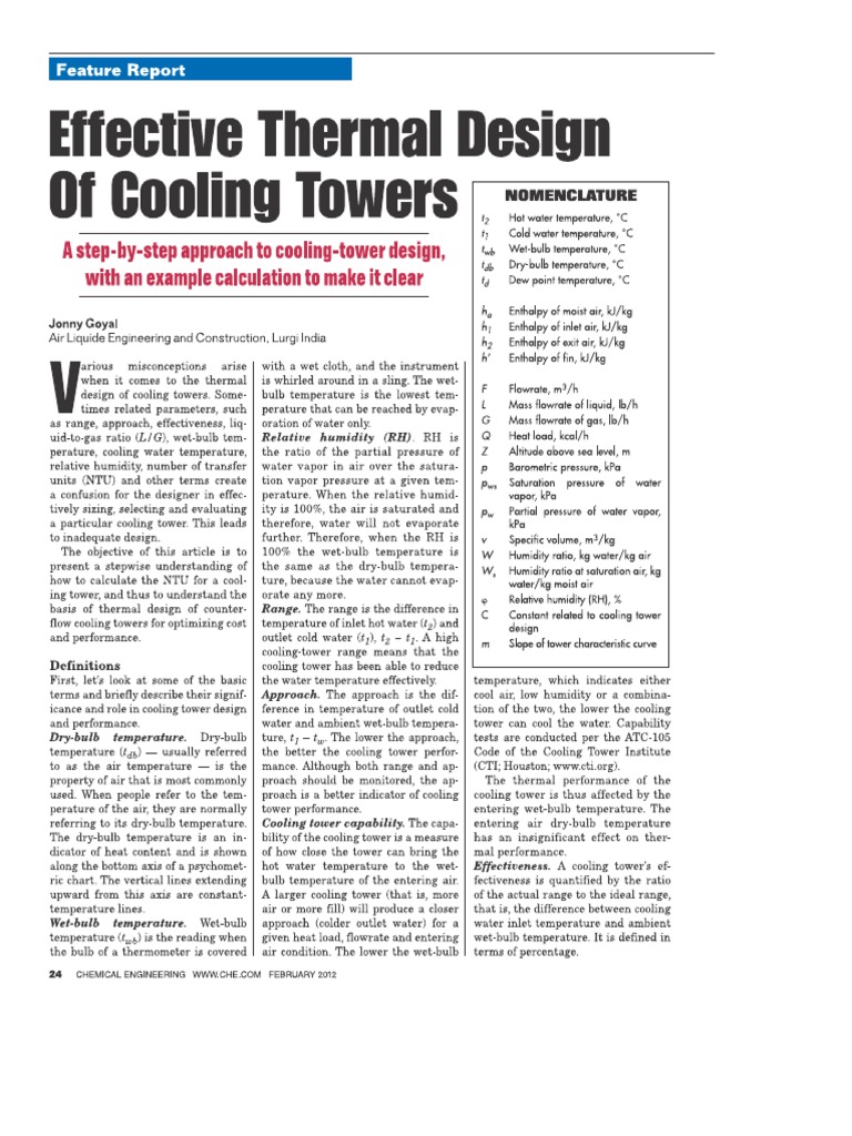 Effective Thermal Design of Cooling Towers | PDF | Heat Transfer | Building