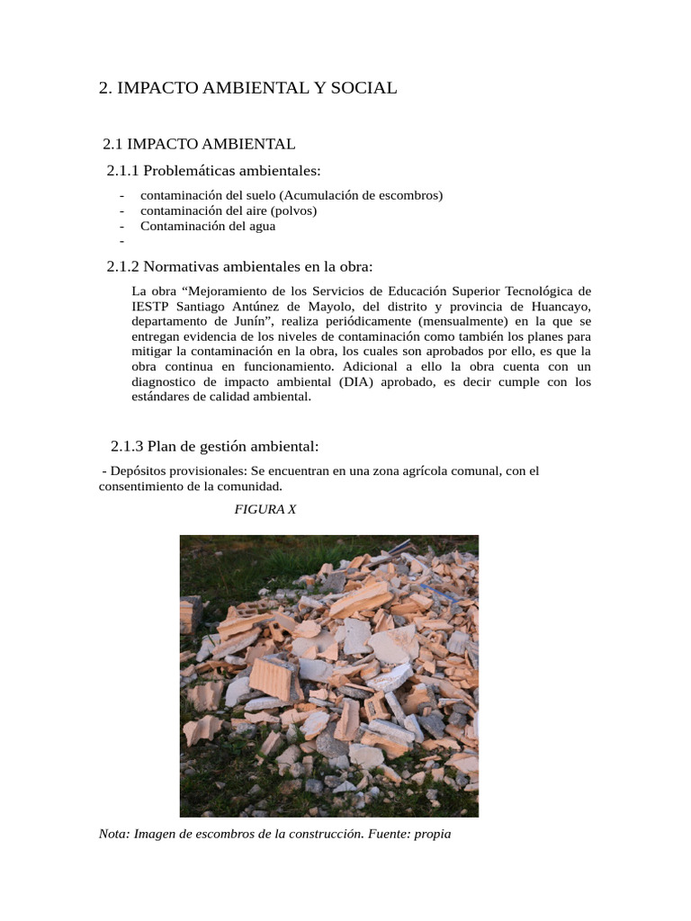 Impacto Ambiental y Social en Huancayo | PDF | Contaminación | Entorno ...