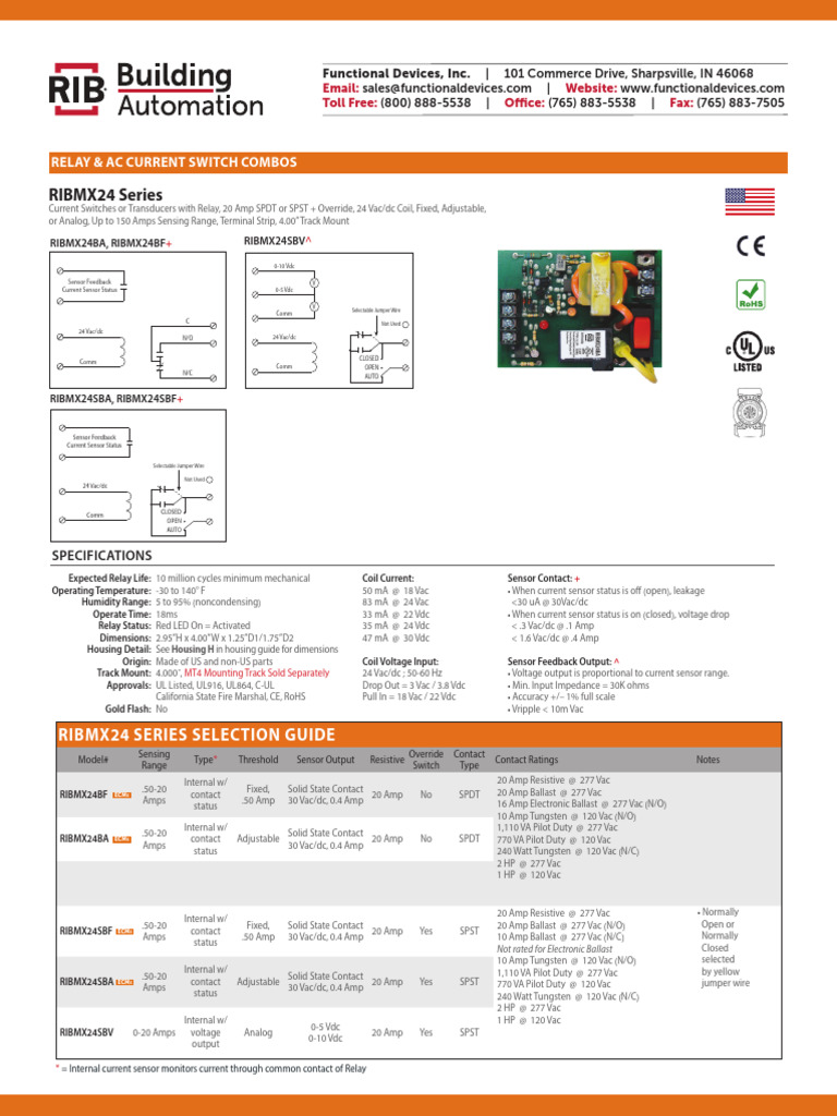 RIBMX24 Series Relay & Current Switches | PDF | Relay | Computer ...