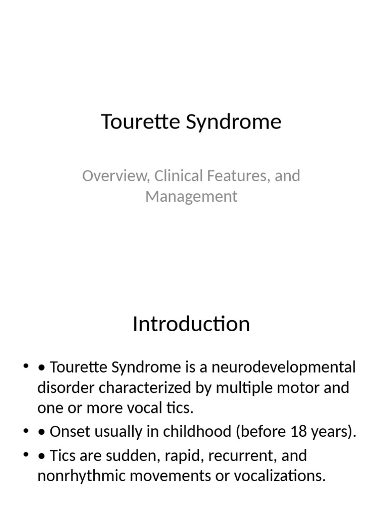 Understanding Tourette Syndrome: Symptoms & Management | PDF