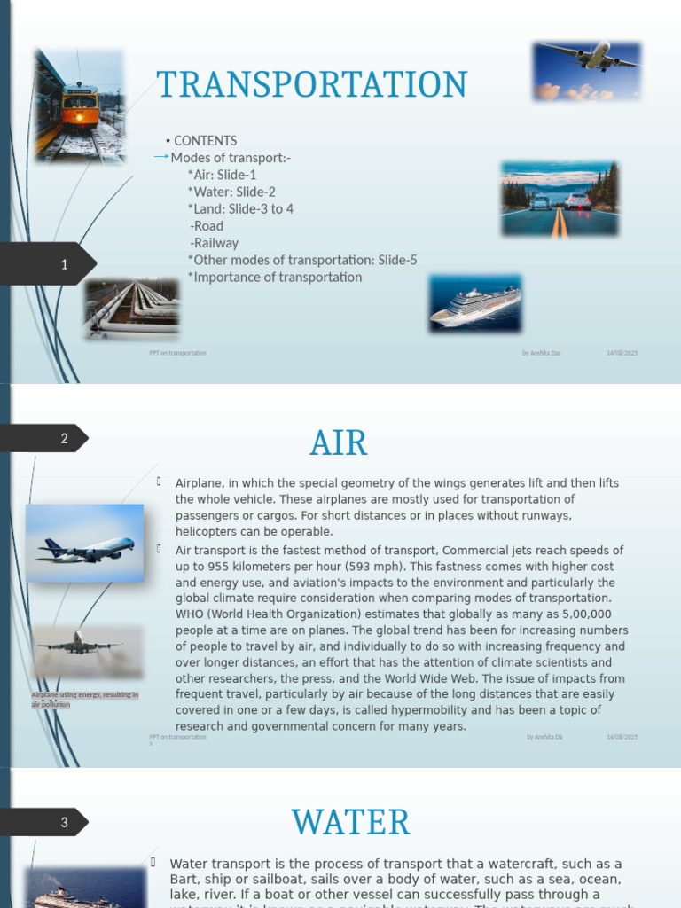 Overview of Transportation Modes and Importance | PDF | Transport ...