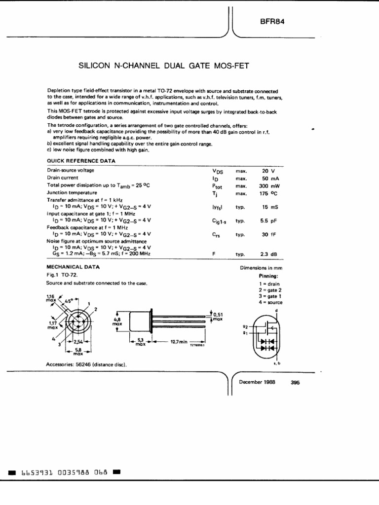 EM84 and BFR84 Datasheet Overview | PDF