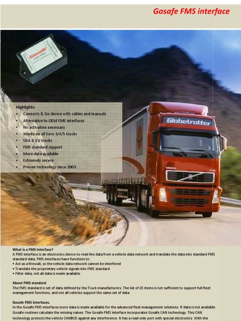 Gosafe FMS Interface Overview | PDF | Truck | Frequency Modulation