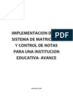 Avance Del Proyecto-Sistema de Matriculas