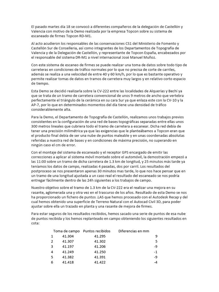 Sistema de Escaneado de Firmes Topcon RD-M1 | PDF
