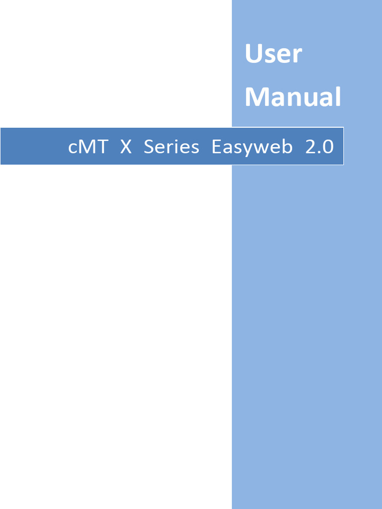 cMT X Series Easyweb 2.0 User Manual | PDF | Window (Computing) | World ...