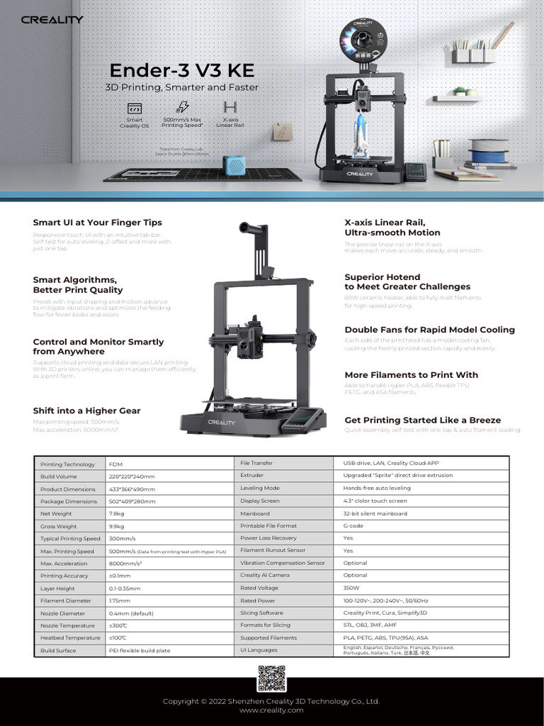 3D Printer Specs and Features Overview | PDF | 3 D Printing