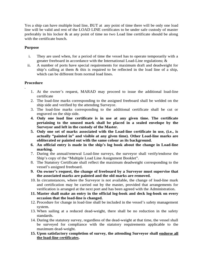 Guidelines for Multiple Load Lines | PDF | Ships | Shipping