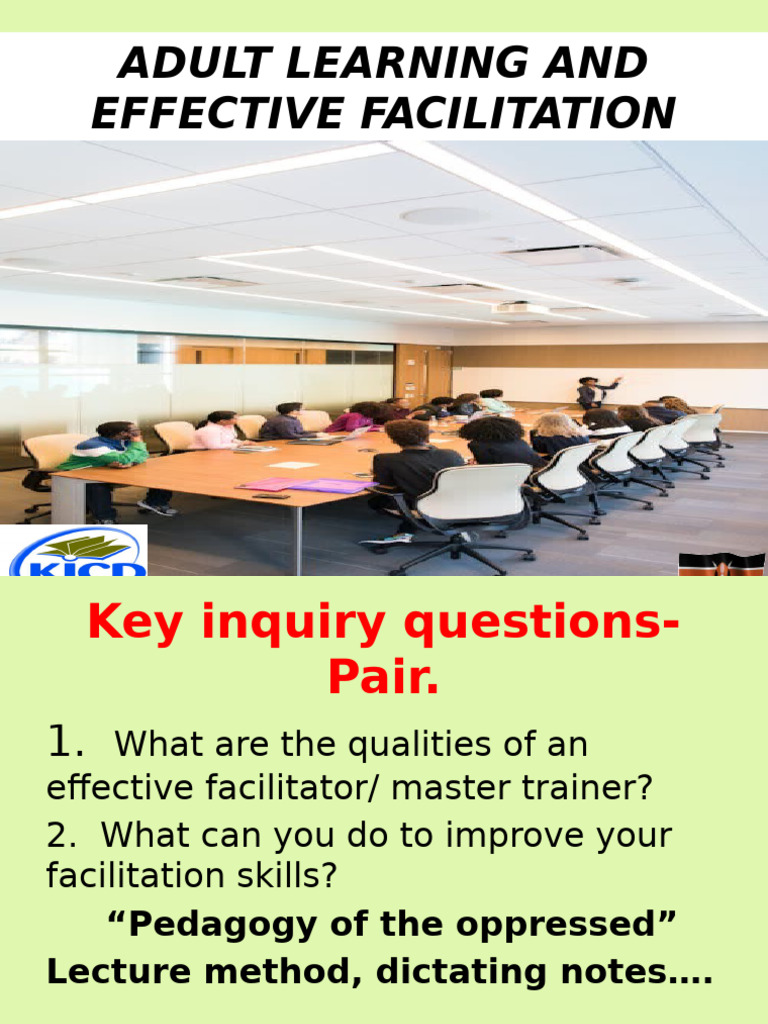 Adult Learning & Facilitation Skills | PDF | Learning | Facilitator