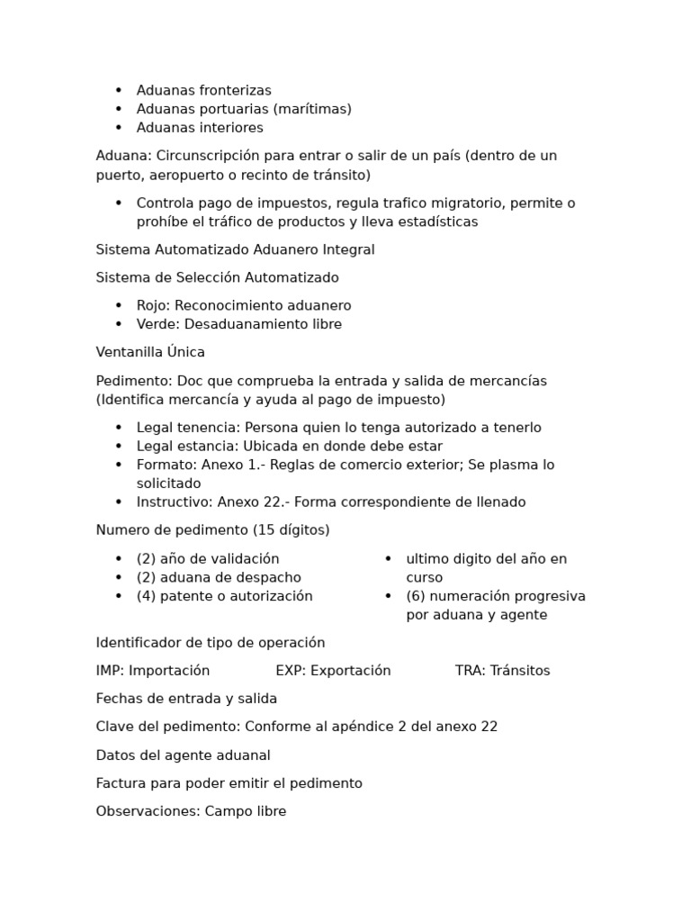 Tipos y Procedimientos de Aduanas en México | PDF | aduana | El ...