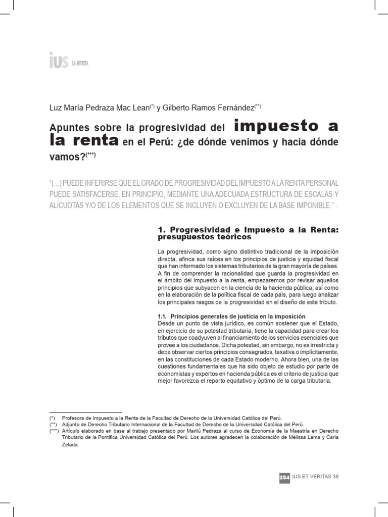 Progresividad del Impuesto a la Renta en Perú | PDF | Impuestos ...