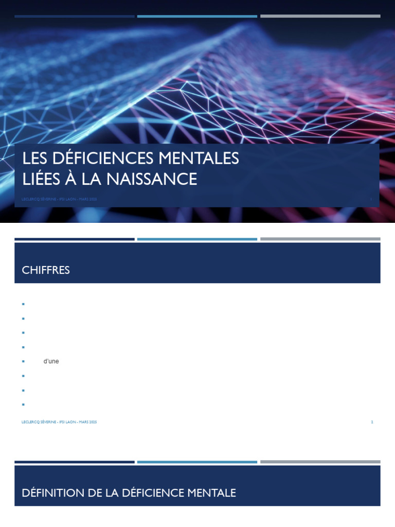 Déficiences mentales à la naissance | PDF | Handicap mental | Infirmité ...