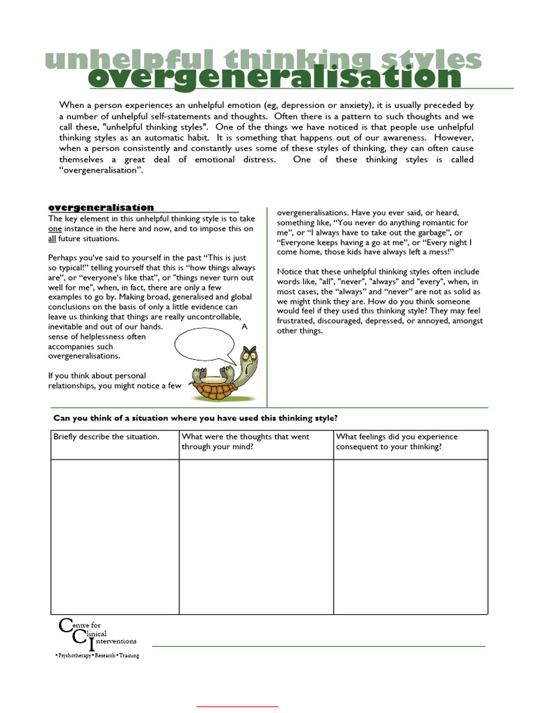 Understanding Overgeneralisation | PDF | Thought | Cognition