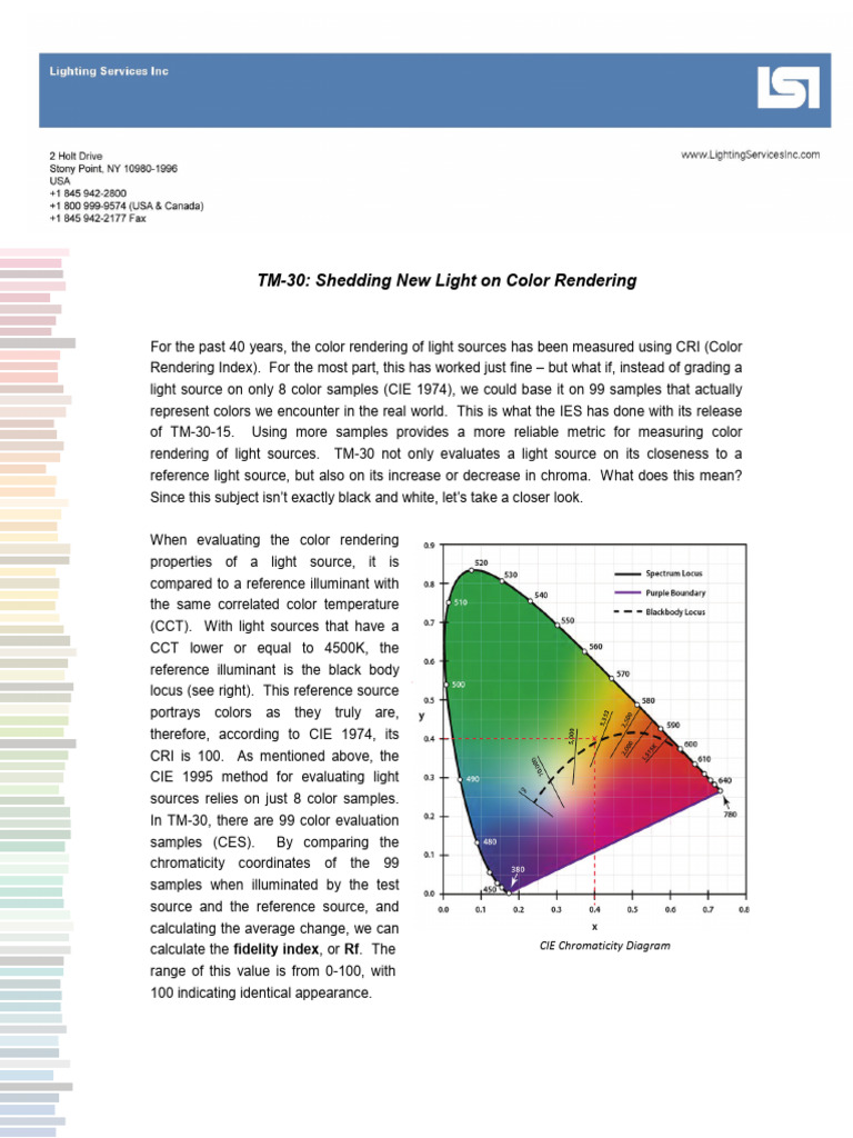 Lsi Tm-30 Shedding New Light On Color Rendering 1 | PDF | Light ...