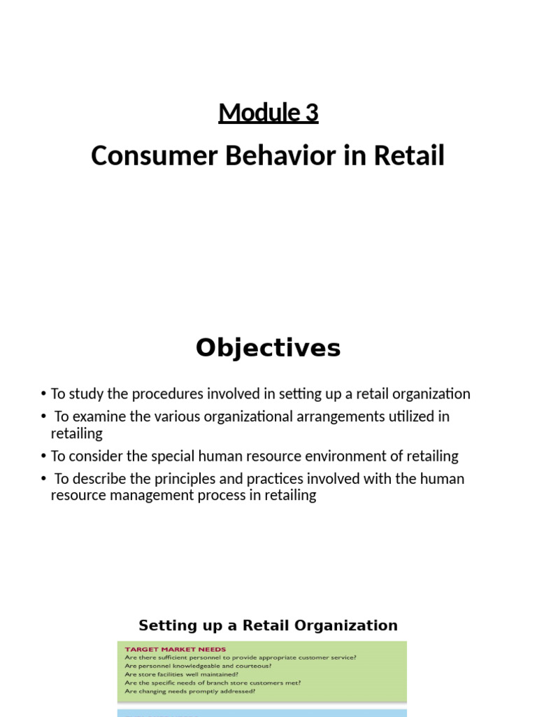 Module 3 - Consumer Behavior in Retail (Berman Chap 11) | PDF | Retail ...