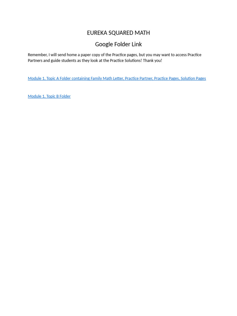 Eureka Squared Math Links 4 | PDF