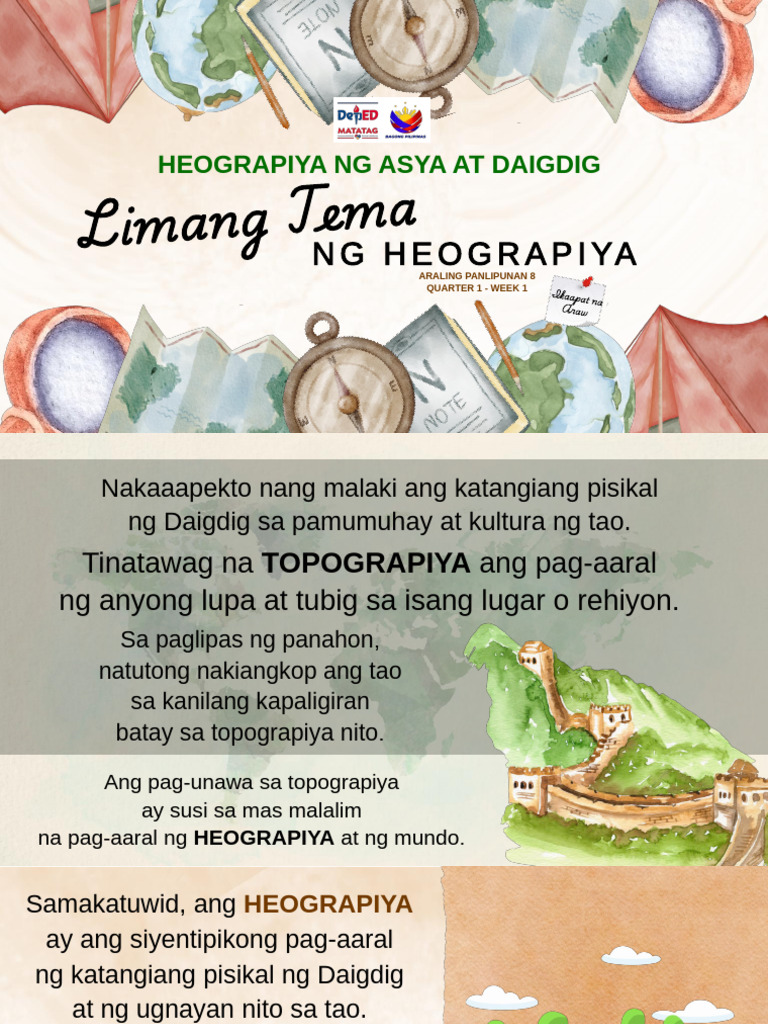 Limang-Tema-ng-Heograpiya NG Mundo Sa Asya | PDF