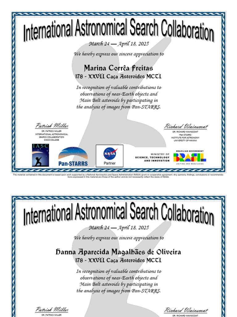 Recognition of Contributions to Asteroid Research | PDF | Astronomy | Nasa