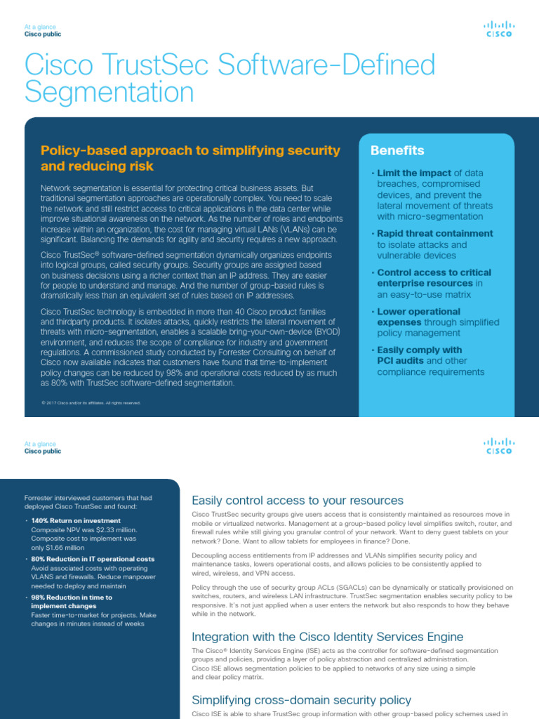 Cisco TrustSec: Simplified Security Segmentation | PDF | Computer ...