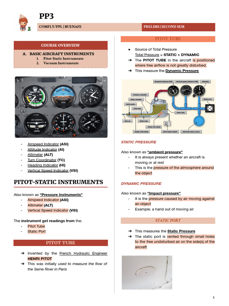 Aircraft Instruments Overview: ASI & ALT | PDF | Airspeed | Gyroscope