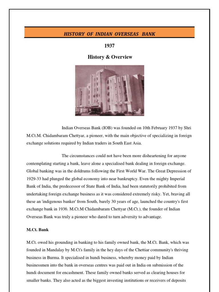 History of Iob Bank | PDF | Malaysia | Banks