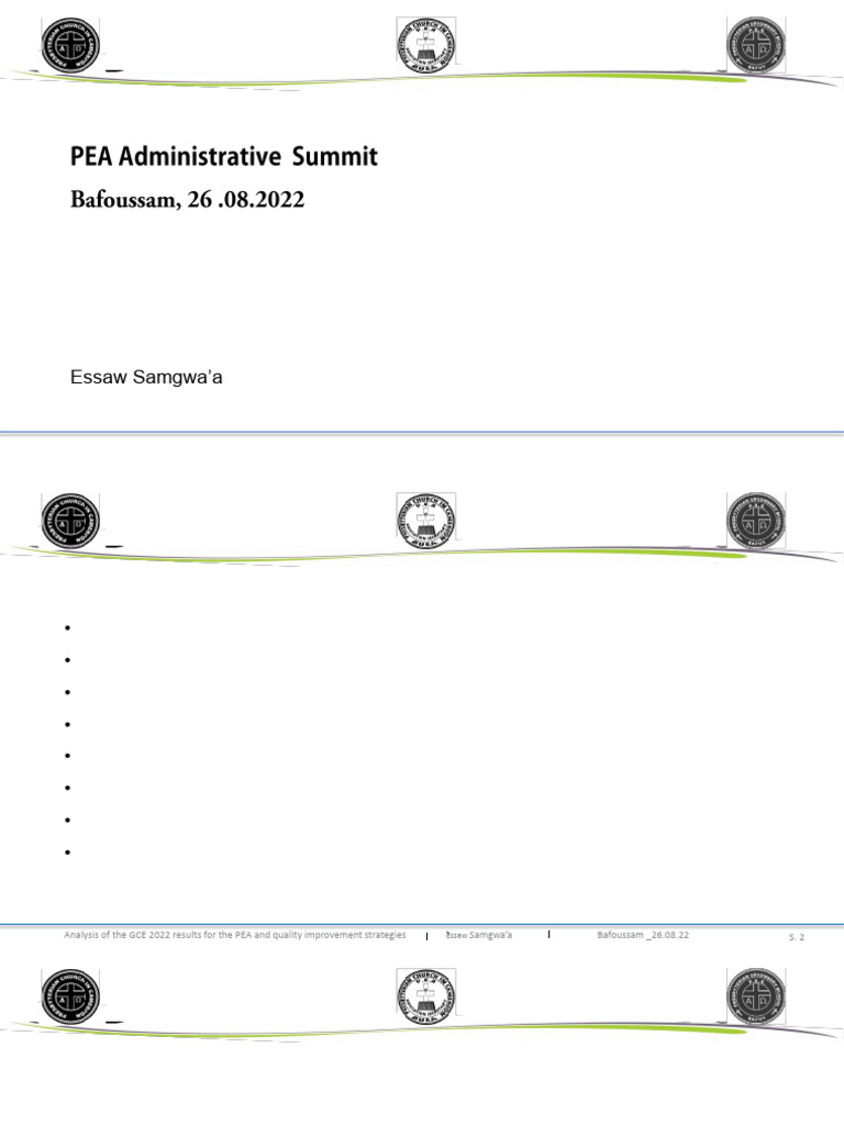 PEA GCE 2022 Results Analysis Strategies | PDF | Teachers | Learning