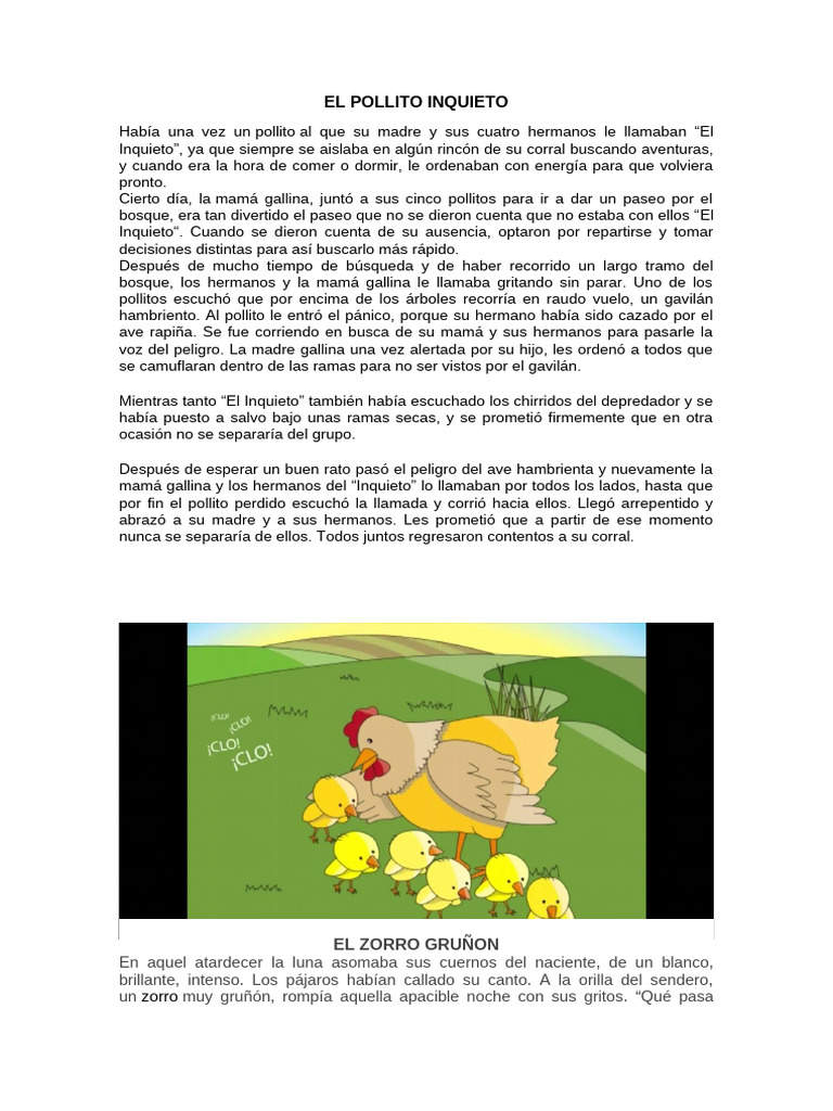 La espera del pollito inquieto | PDF | Pollo