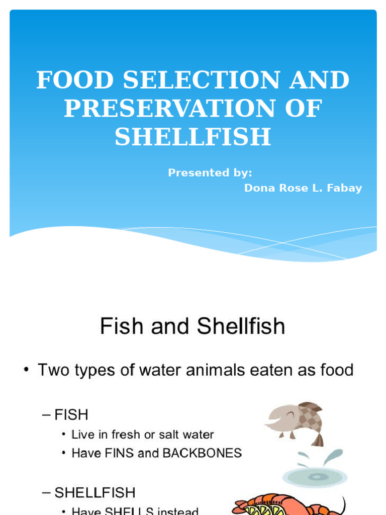 (Fabay) Food Selection and Preservation of Shellfish | PDF | Shellfish ...